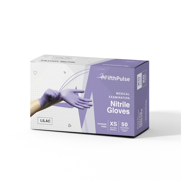 Fifthpulse FMN100, Disposable Gloves, 3 mil Palm, Nitrile, Powder-Free, XS, 50 PK, Lilac FP-N-50-XS-LAV - main